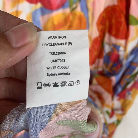 White Closet women's large Element Multicolor Floral Dress maxi tropical farm ri - Picture 11 of 14